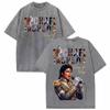 Michael Jackson King of Pop MJ Vintage Washed T-Shirt Herren Damen High Street Gothic Klassisches T-Shirt Sommer Oberteile Hip Hop T-Shirt