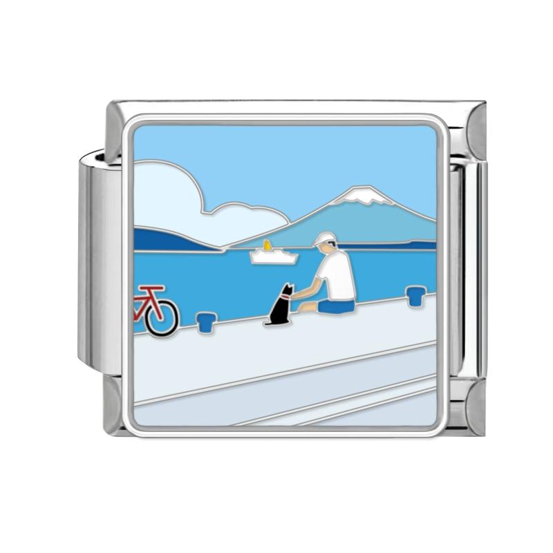 Blue Night Starry Sky Moon Star Cats Dog Heart Butterfly Italian Charm Links Fit 9mm Stainless Steel Bracelet Women DIY Making