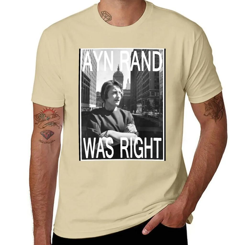 Ayn Rand Was Right T-Shirt anime clothes anime quick drying mens graphic t-shirts pack