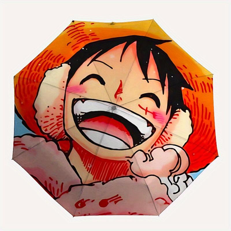 

Luffy, Laughing Automatic Folding Umbrella with Sturdy Iron Frame, Portable Compact Travel Umbrella All-Season Use Parties010