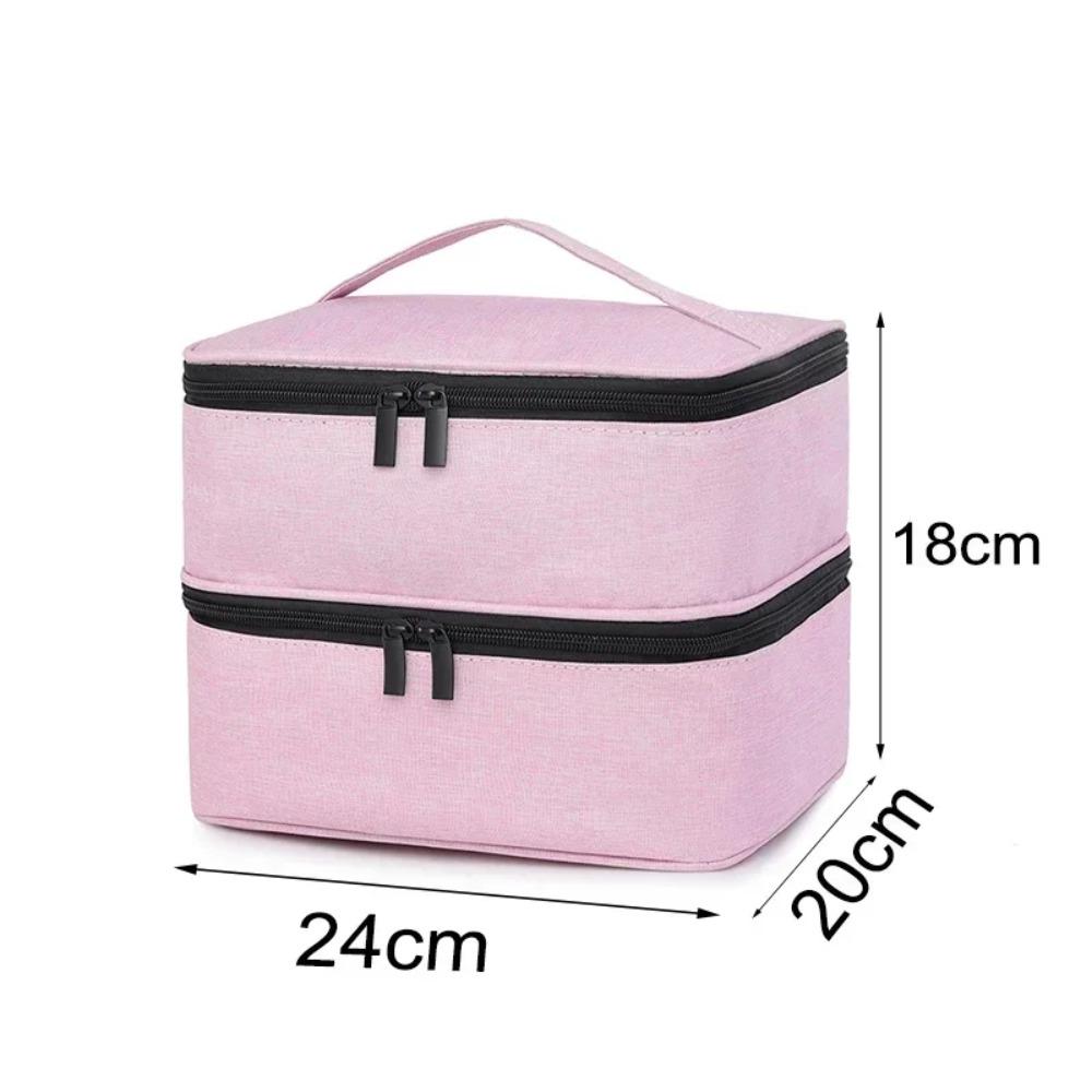 Double Nail Polish Organizer Portable Tote Cosmetic Organizer Gifts Nail Polish Storage Bag