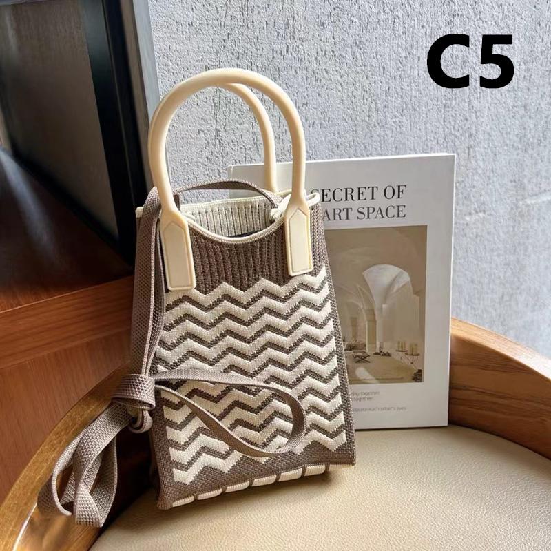 1/2/5pcs Korean Fashion Heart Knitted Mini Handbag Women Mobile Phone Shoulder Bags Girls Chic Cute Outdoor Crossbody Small Bags