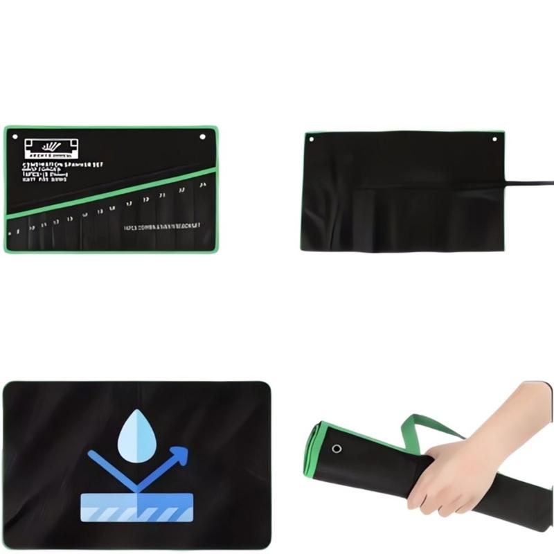Lightweight Pocket Tool Organization Roll Wrench and Multi Tool Storage Bag with Portable Handle for Garage and Workshop