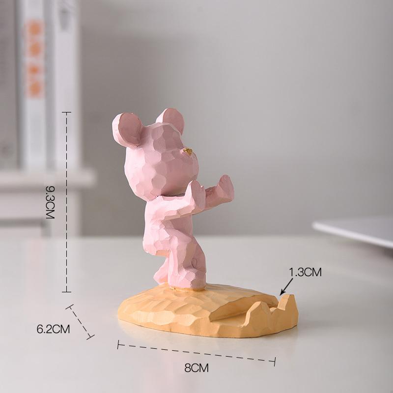 Violent Bear Decoration Creative Light Luxury Mobile Phone Holder Home Living Room Study Desktop Cute Lazy Bracket Decoration