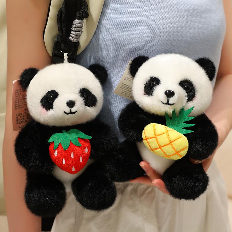 Cartoon Panda Plush Keychain Stuffed Animal Plush Pendant Cute Anime Toy for Fans Xmas Gift Soft Pandas Fans Xmas Gifts Anime