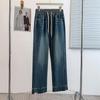 High-Quality Plus Size Stretch High-Waisted Slimming Straight-Leg Cigarette Jeans for Autumn