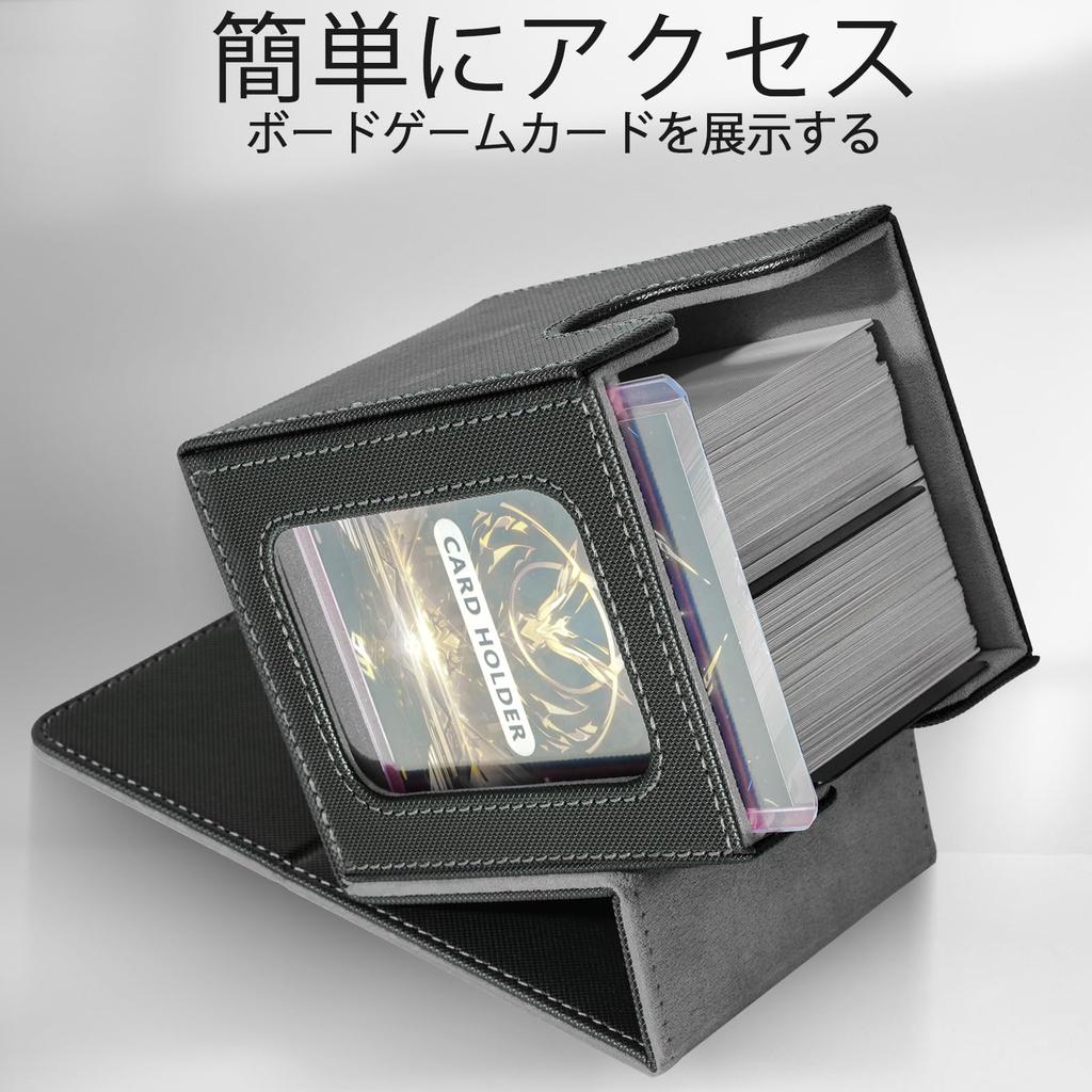 Deck Trading Card Card Trading Compatible with Card Card 100 Double Sleeve Large Vertical Includes 2 Dividers and 1 Top Black Gray Case, Case, Case,