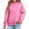Women's Casual Pullover Sweatshirt Long Sleeve Crew Neck Solid Color Loose Fit Lightweight Top for Everyday Wear