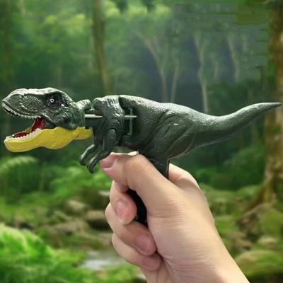 18Cm Biting Green Red Tyrannosaurus Rex Dinosaur Hand Control Spring Swing Decompression Fingertip Kids Toy Birthday Boy Gift
