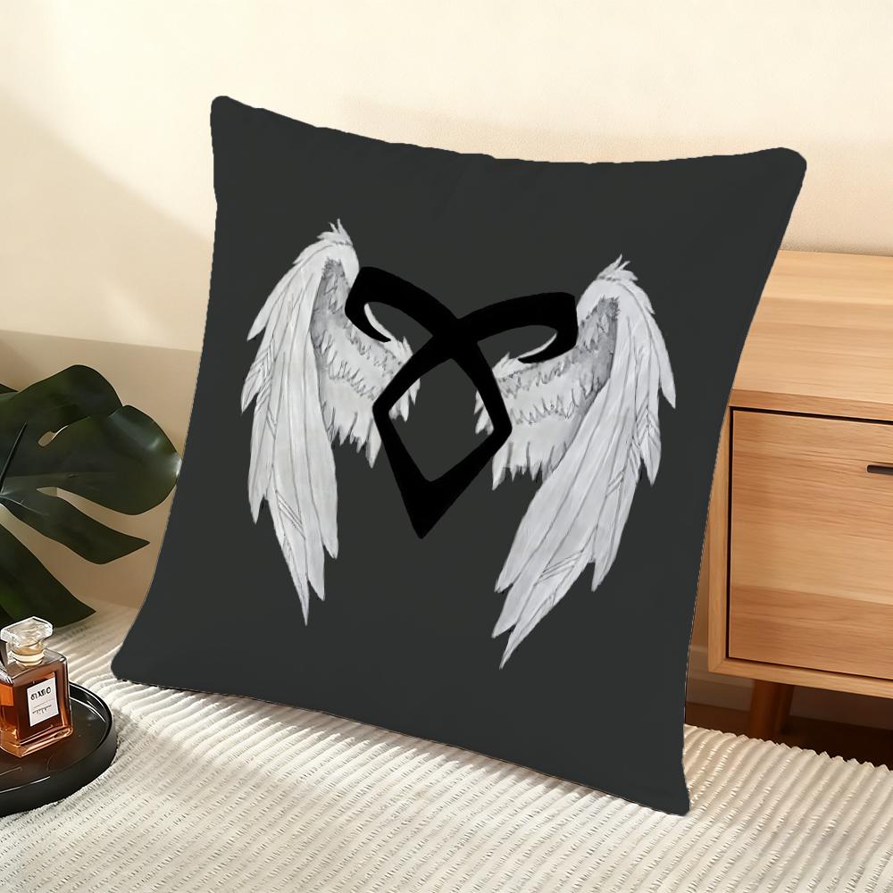 S-Shadowhunters Cushion Cover Soft Short Plush Pillow Cover Smooth Cozy Texture Aesthetic Cushion Case Home Decor