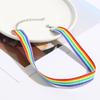 Fashion Rainbow Pendant Necklace Choker Neck Chain Elegant Clavicle Chain Handmade Beaded Necklace Statement Jewelry