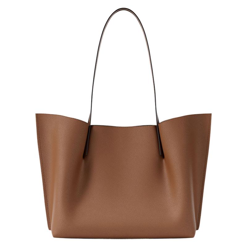 MICHAEL KORS Emilia Leather Tote Bag, Shopping Bag, Shoulder Bag Large Womens Brown 30F5GU5T7T-LUGGAGE