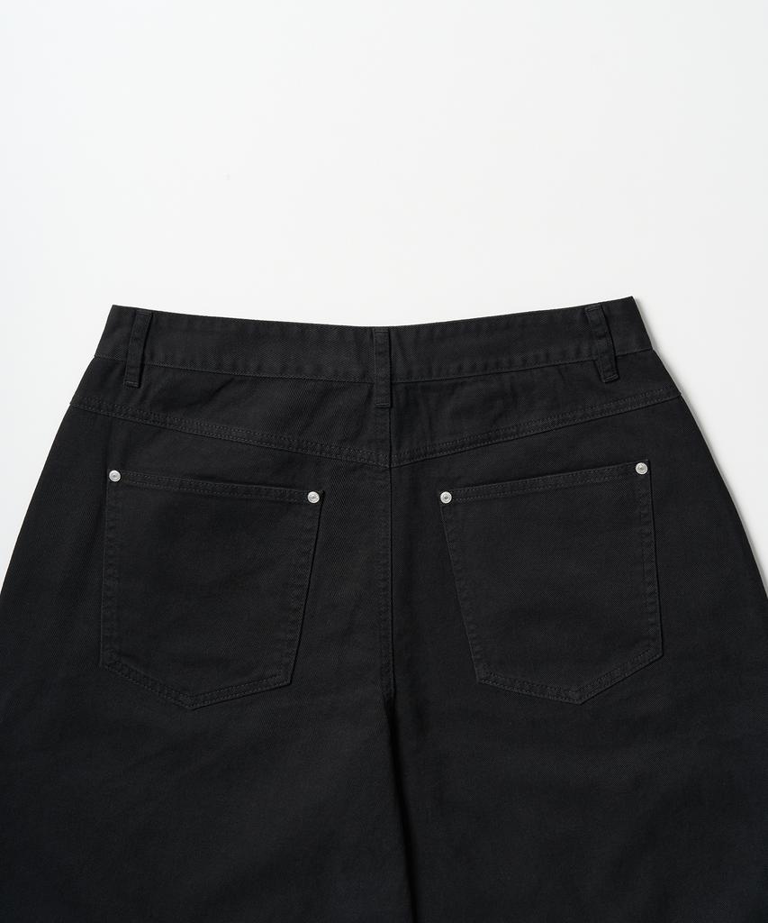 EXCONTAINER Utility Dart Cotton Pants (Black)