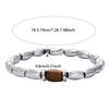 Vintage Tiger Eye Stone Bracelet For Men Irregular Shaped Silver Color Gallstones Beaded Bracelet Cool Elastic Wristband Gift