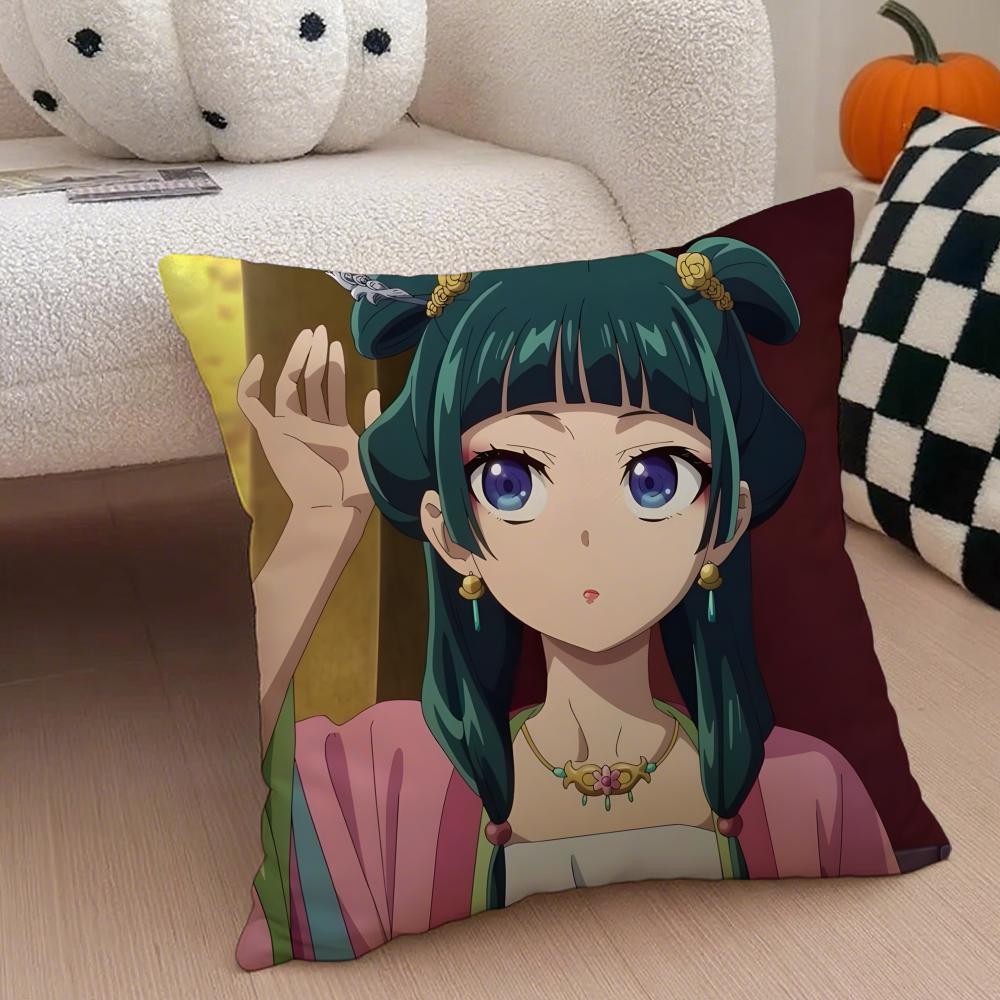 Classic Japanese Anime TThe Apothecary Diaries Cushion Cover Throw Pillow Cover Hidden Button Durable Polyester Chair Cushion