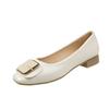 Flat single shoes women's summer new temperament low heel square head one pedal ladyshoes shallow mouth lazy shoes