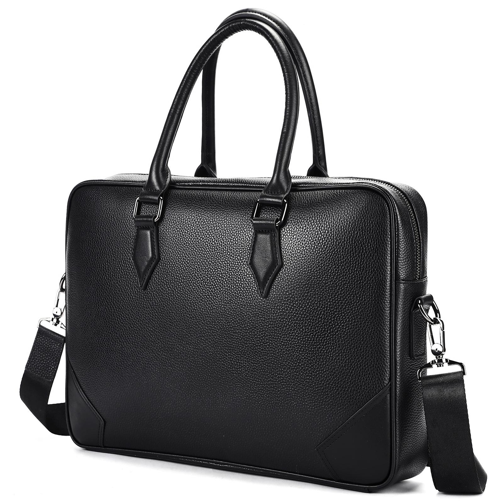 

Первый слой портфеля из коровьей кожи, мужская улучшенная простая деловая сумка для отдыха, сумка для юриста, деловая сумка One Size чёрный