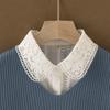 Elegant Lace Doll Fake Collar Women For Blouse Sweater Detachable Camisole Half Shirt White False Collar Woman Lapel Top Collars
