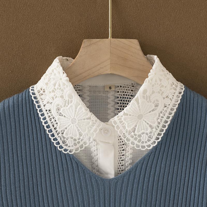 Elegant Lace Doll Fake Collar Women For Blouse Sweater Detachable Camisole Half Shirt White False Collar Woman Lapel Top Collars
