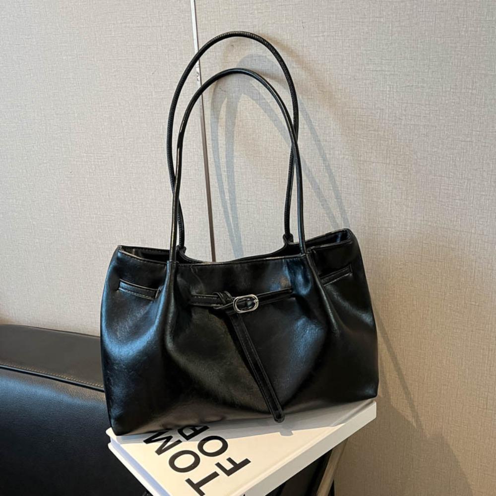 Suede/PU Leather Shoulder Bag Retro Elegant Handbag Available In 4 Colors Solid Color Commuting Tote Bag School/Travel/Work