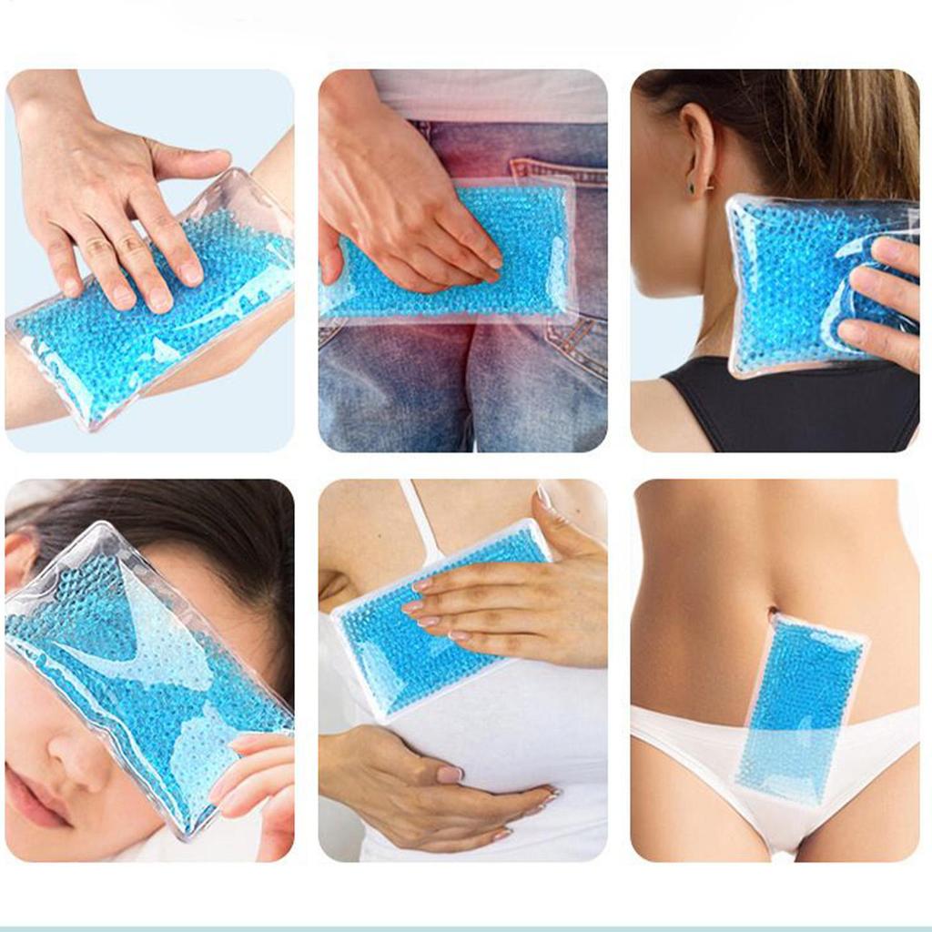 Gel-Eisbeutel Quadratisch Heiß/Kalt Gelperlen Migräne-Wickel Eisbeutel für Schulter Nacken Ellenbogen Rücken Arm Knie Erholung Kühlender Eiswickel