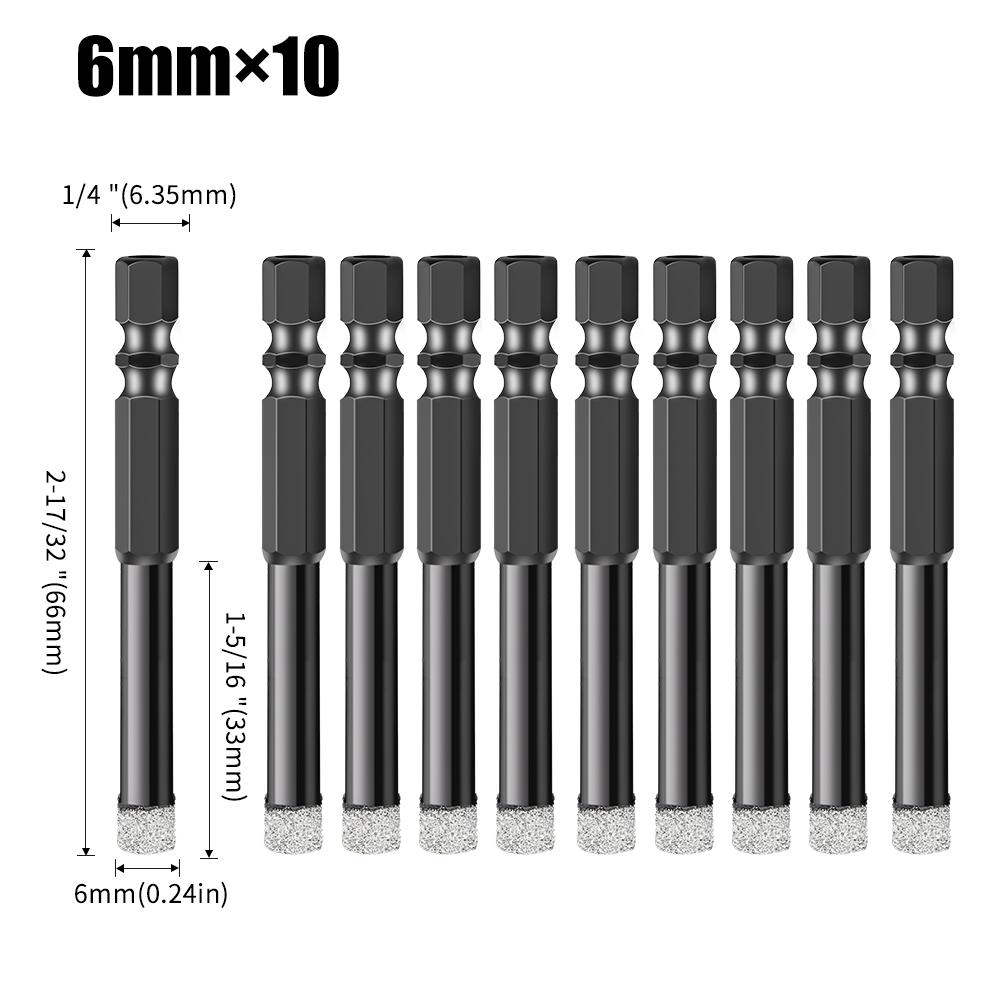 Sets Diamond Angle Grinder Bit Tile Cutter Hole Saw Tools Hexagonal Shank Diamond Drill Bit Dry Vacuum Brazed Drilling Core Bits