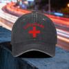Lifeguard Cross Washed Baseball Cap Adjustable Cotton Outdoor Beach Travel Hat