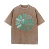 2026 Vintage Teal Sunflower Mental Health Slogan Graphic Black Acid Washed T Shirt Inspirational Strong Quote Oversized Unisex C