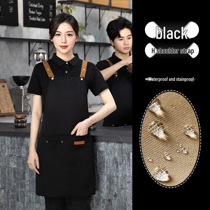 Waterproof Pure Cotton Kitchen Apron for Men & Women - Oil-Proof, Catering, Custom Logo