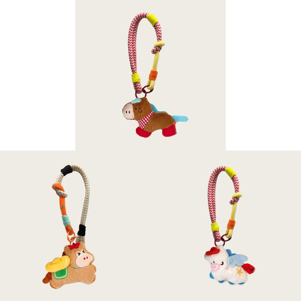 Creative Year Of The Horse Plush Keychain Bag Charm With Breathable Lightweight Design For Fashionable Travelers