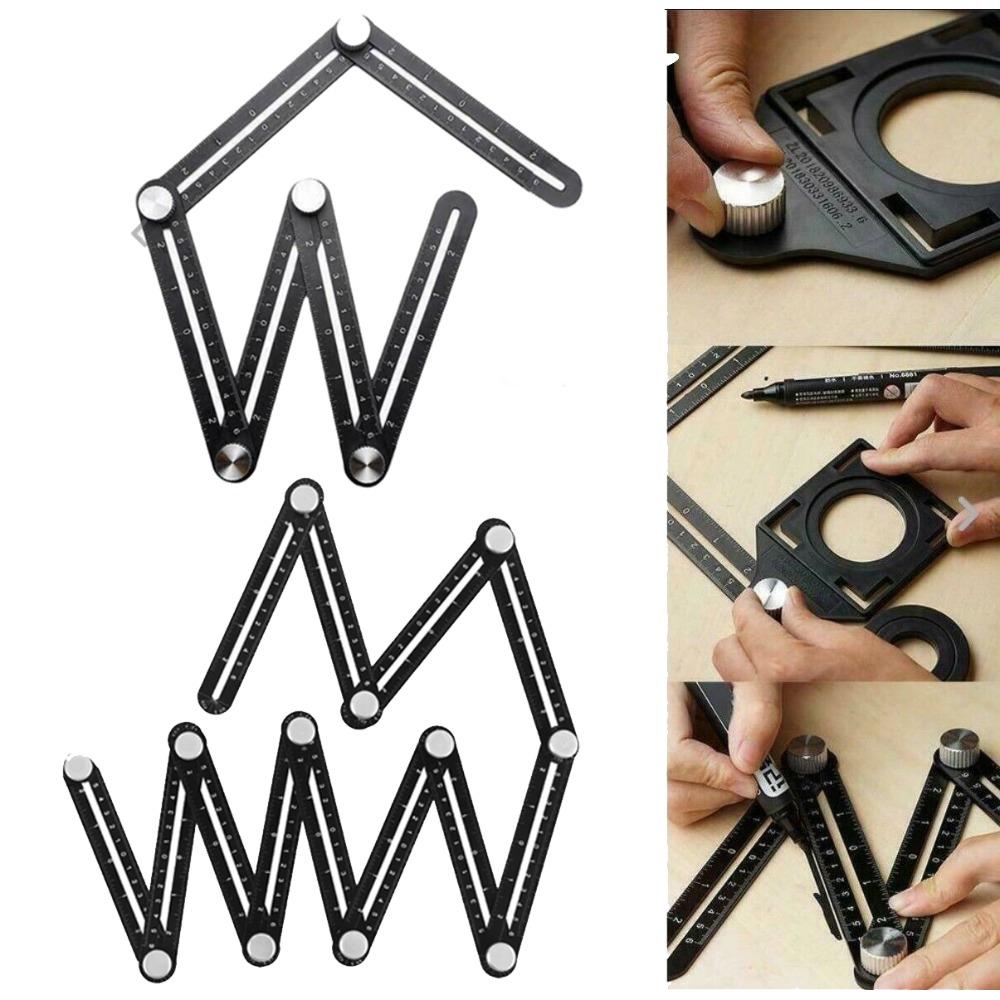 

Aluminium Alloy Angle Measuring Ruler 6/12 Fold Drill Guide Locator New Multi-Angle Ruler 6 Fold