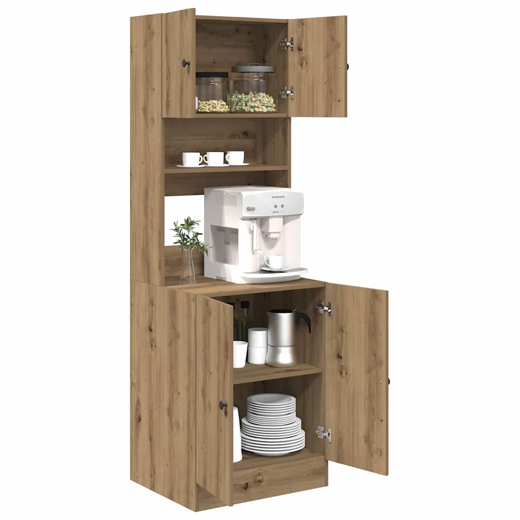 Kitchen Buffet with Shelf 2 Pcs Artisan Oak 60 X 50 X 180 Cm