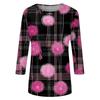Women's Fashion Casual Seven Split Sleeve Printed Loose Round Neck Top