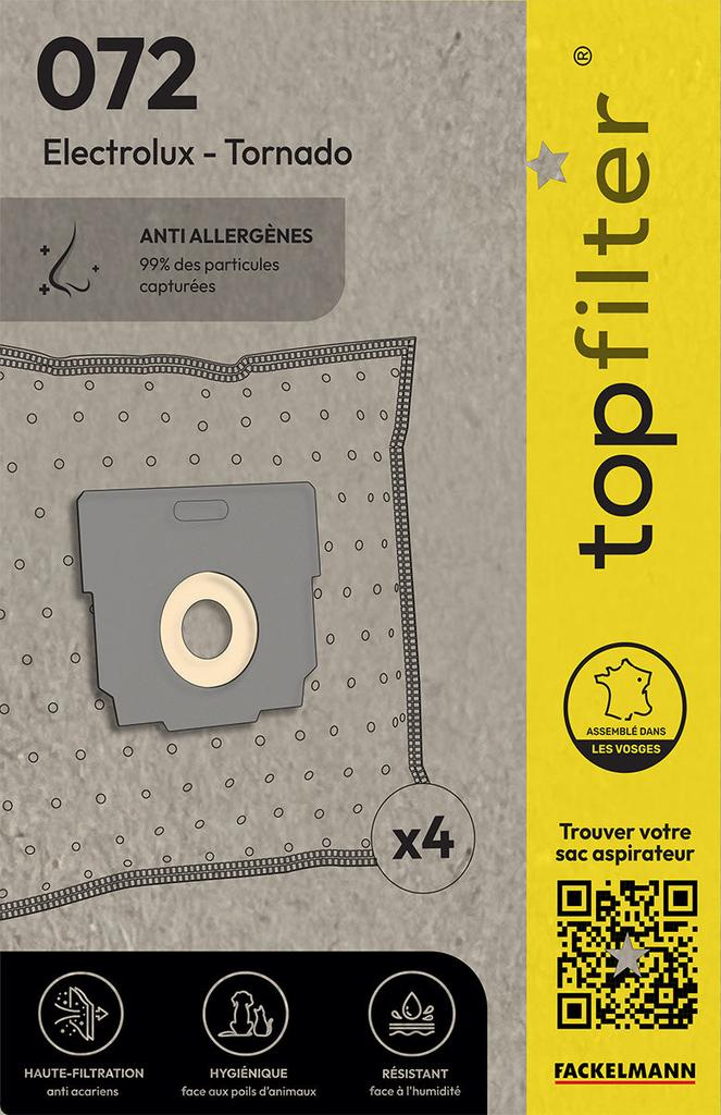 Lot de 4 sacs aspirateur Tornado TopFilter Premium ref. 64072