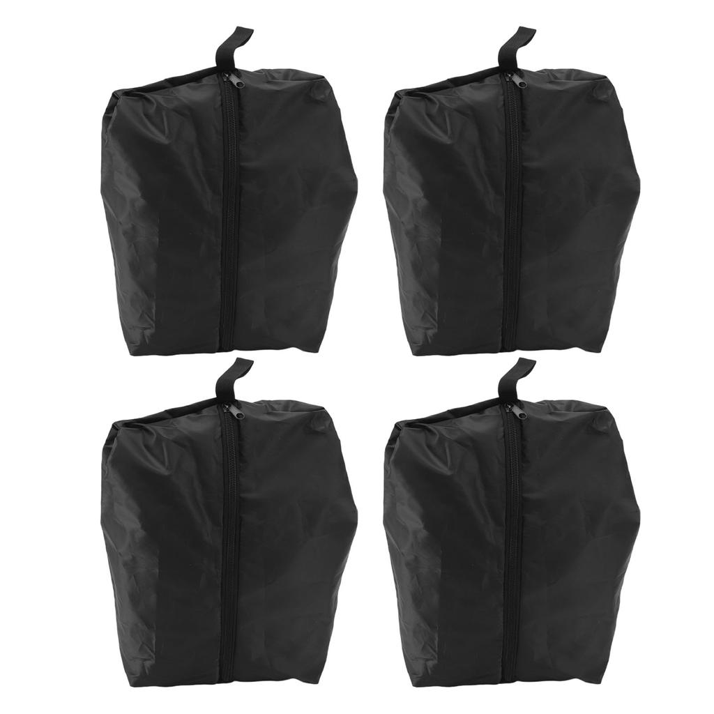 4PCS Travel Shoe Bags Large Capacity Waterproof Black Travel Clothes Storage Bag with Zipper for Home Travelling Gym