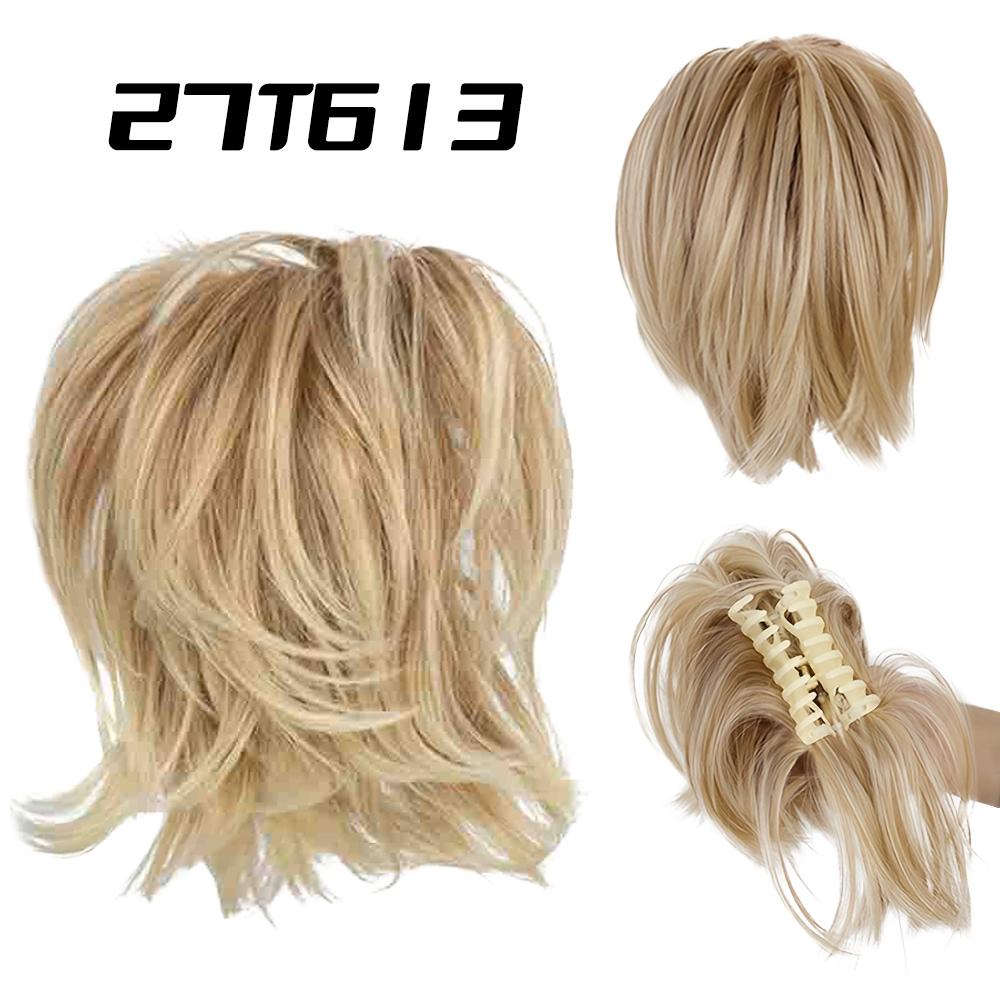 MISS WIG Synthetic Short Wavy Ponytail Extensions Deformation Claw Ponytail Style For Women Daily Party Wear