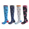 Sport Compression Stockings Pattern Stripes Dots Plant Fruits Animals Balloon Flamingo Monkey Pressure Compress Socks