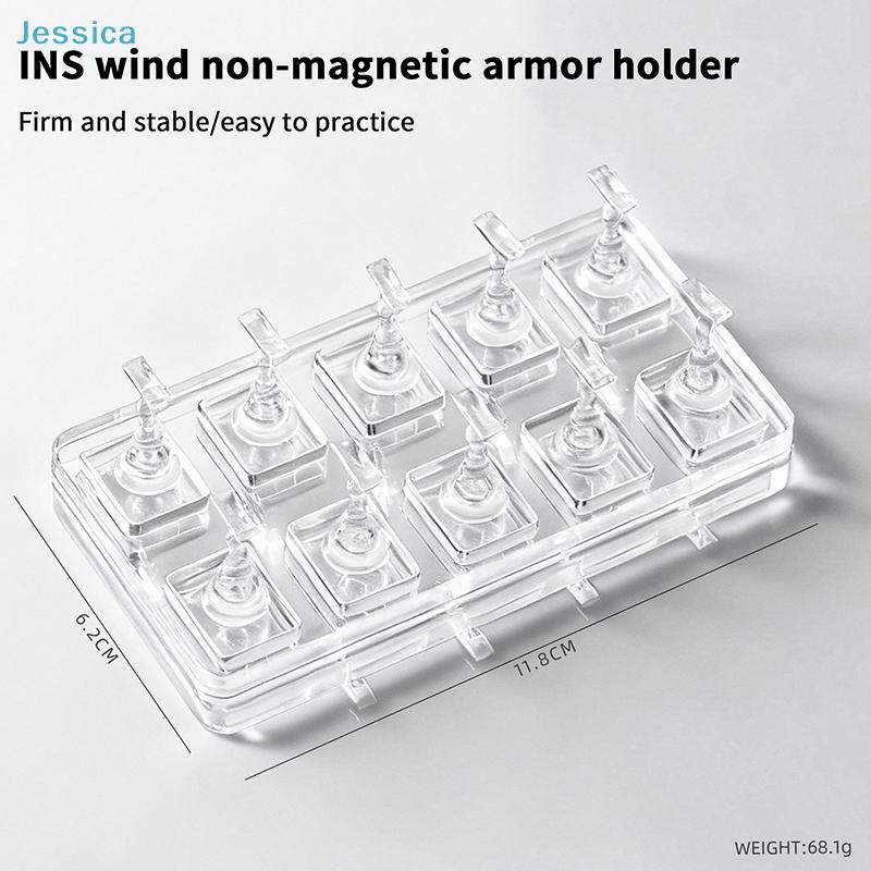 Transparent Acrylic Nail Display Stand Mannequin Holder for Press On Nails Without Magnet Training Base