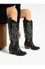 Women Modern Stylish Fashion Boots Boots Asian Long Western Boots Cowboy Boots Black