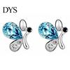 Women Fashion Rhinestone Butterfly Jewelry Set Necklace + Earrings Bracelet