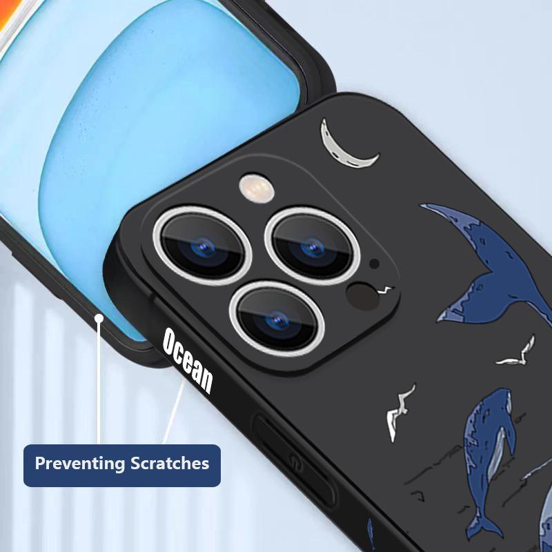 Shark Animal Patterned Phone Case For Samsung Galaxy S25 Ultra S24 S23 S22 Plus S21 FE A15 A16 A35 A36 A54 A55 A56 5G Shockproof Soft TPU Lanyard Case