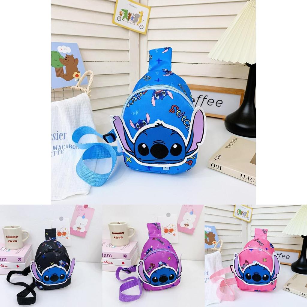 Lilo Stitch Cartoon Kids Chest Bag With Polyester Material For Daily School Use