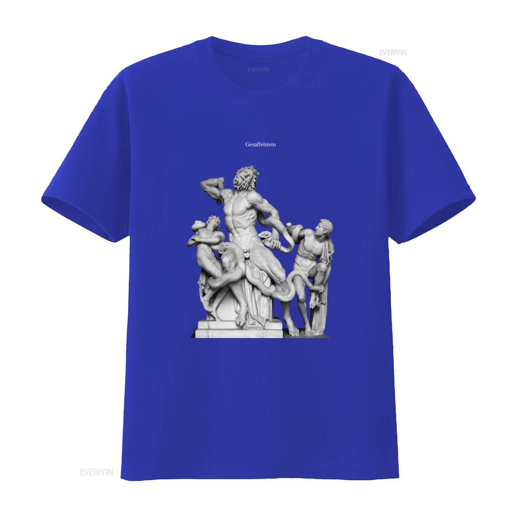 Gesaffelstein Künstlerische Statue Print T-Shirt für Herren Einzigartiges Griechische Mythologie Design Bequemes Baumwollgewebe vintage Gewaschen