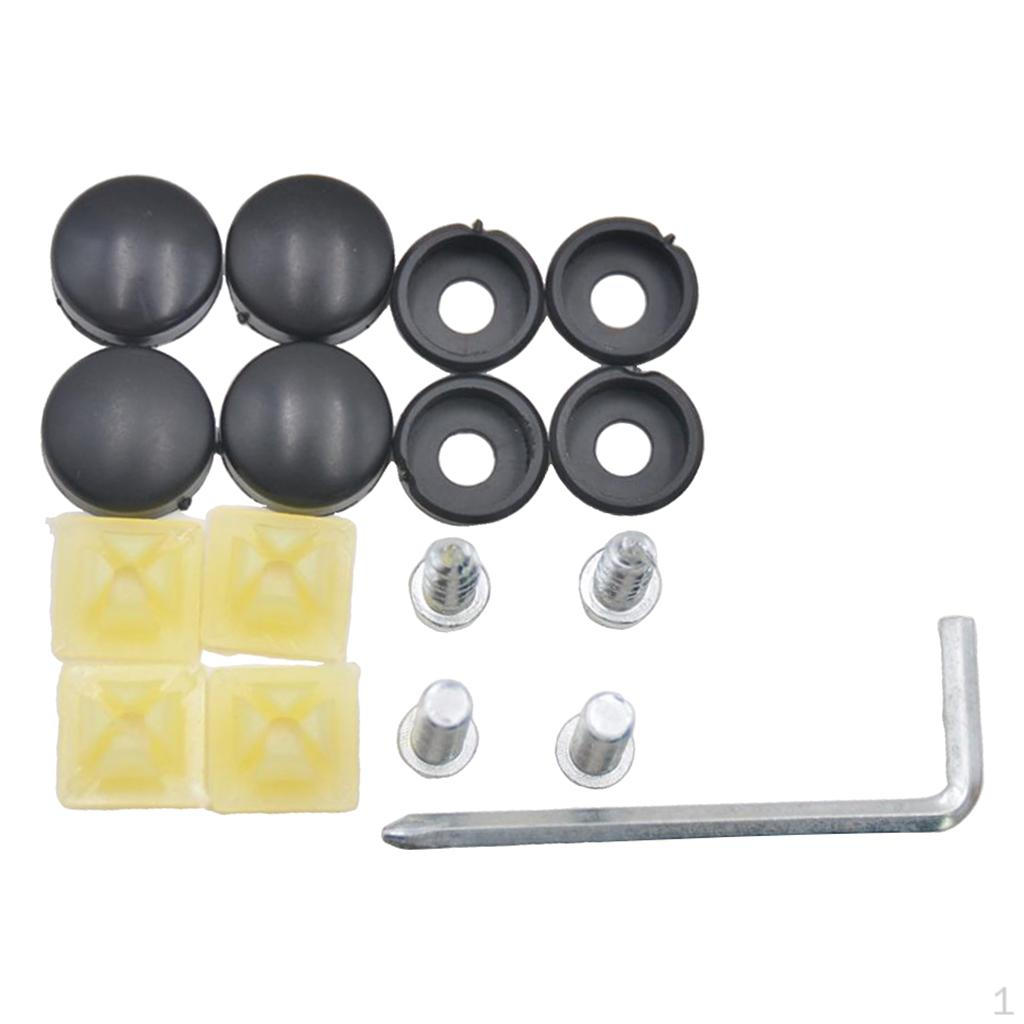 8Pcs/Set Black Screws Fastener Caps Set Replacement Kits
