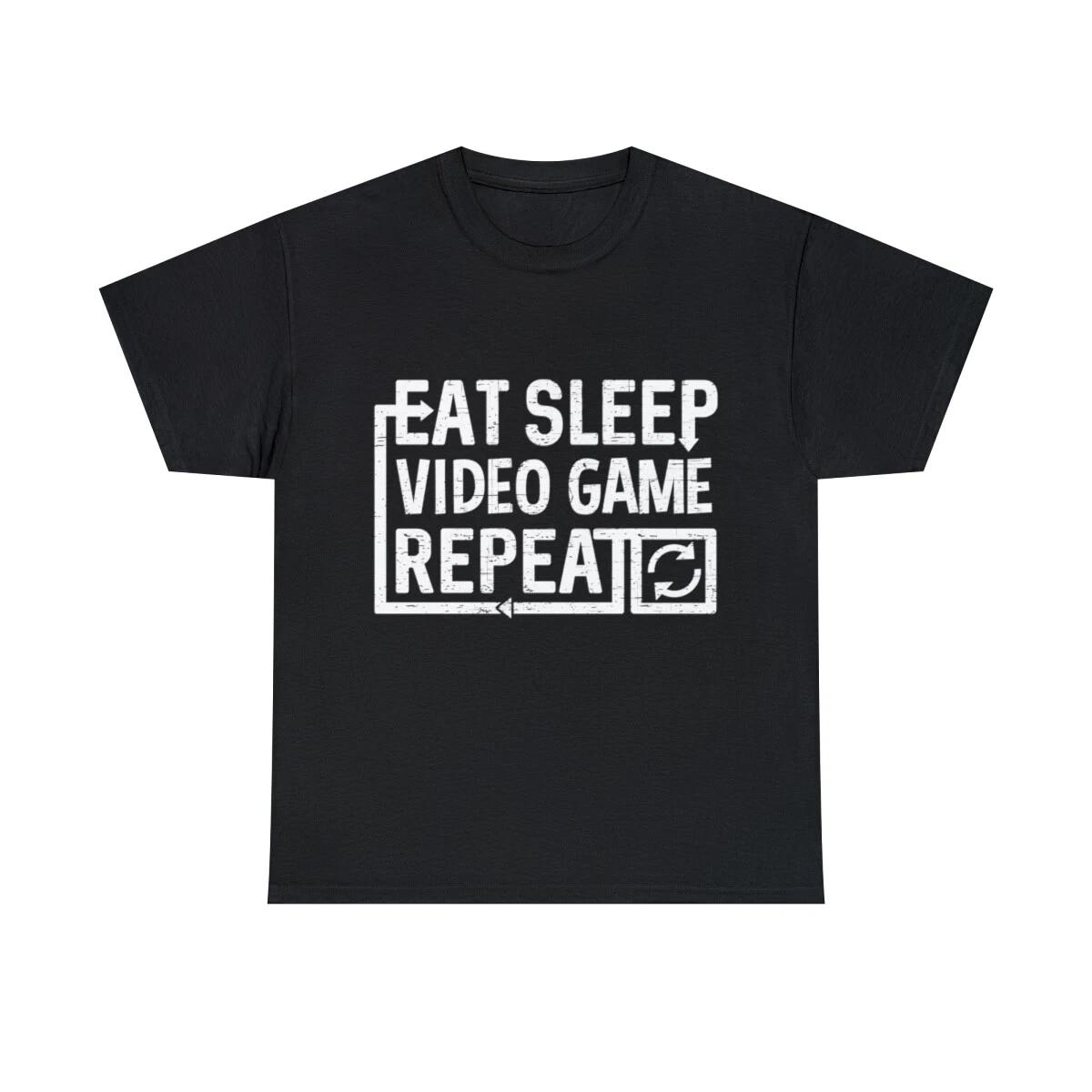 Eat Sleep Video Game Graphic Tee Shirt, S-5XL 4XL