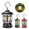 Retro LED Camping Lantern: Portable, Multifunctional, Outdoor, Type-C Rechargeable Tent Light.
