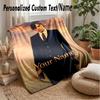 Harry Styles Custom Flannel Throw Blanket Print Your Name Text Soft Warm Blanket Holiday Present
