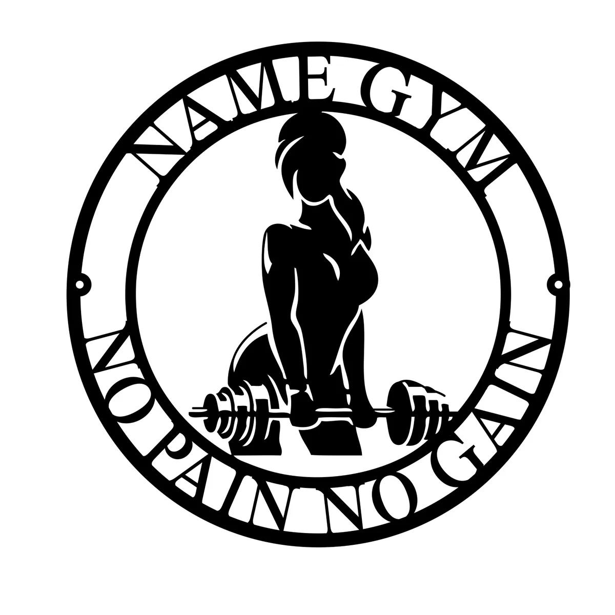 

Custom Gym Metal Sign, Home Gym Wall Decor, Personalized Fitness Art чёрный