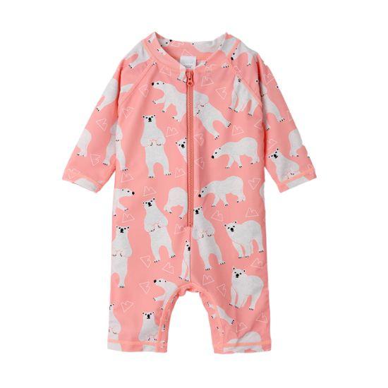 

Yobaaf Polar Bear Pink One Piece Long Sleeve Rash Guard 3-4y
