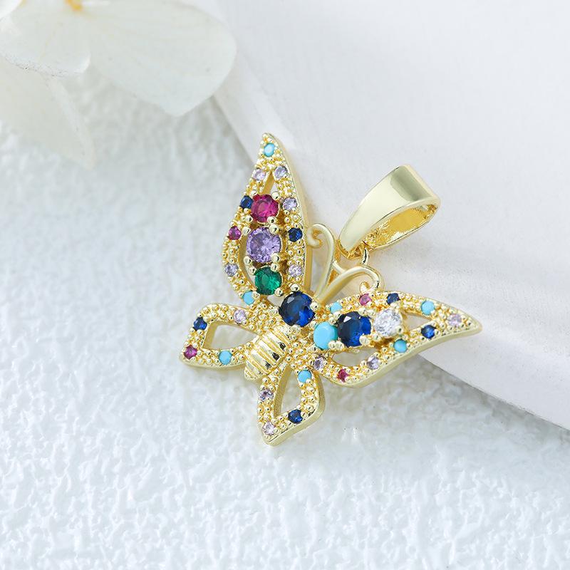 Επίχρυσωμένο Χάλκινο Κρεμαστό Πεταλούδα με Ζιργκόν για DIY Κοσμήματα
